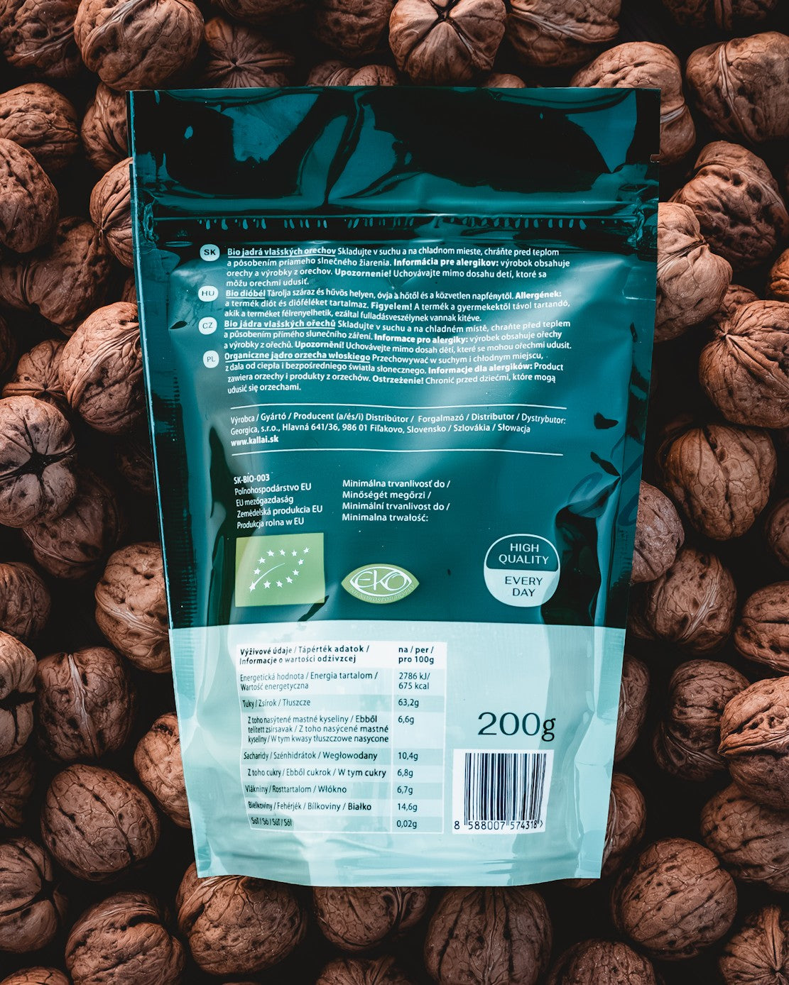 BIO Jadrá vlašských orechov KÁLLAI v doypacku